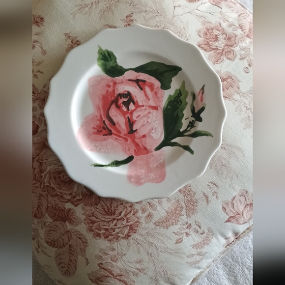 Floral Pink and Green Appetizer Dish - Picture 2 of 2